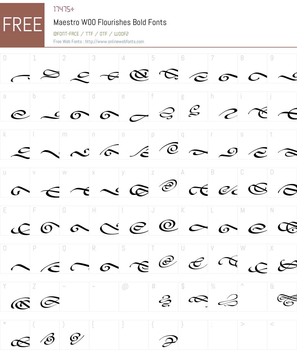 MaestroW00-FlourishesBold Font Screenshots