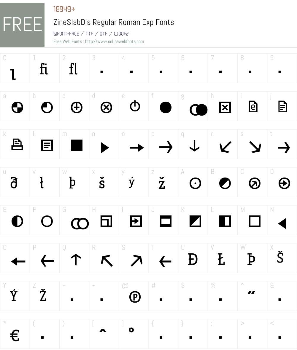ZineSlabDis Font Screenshots
