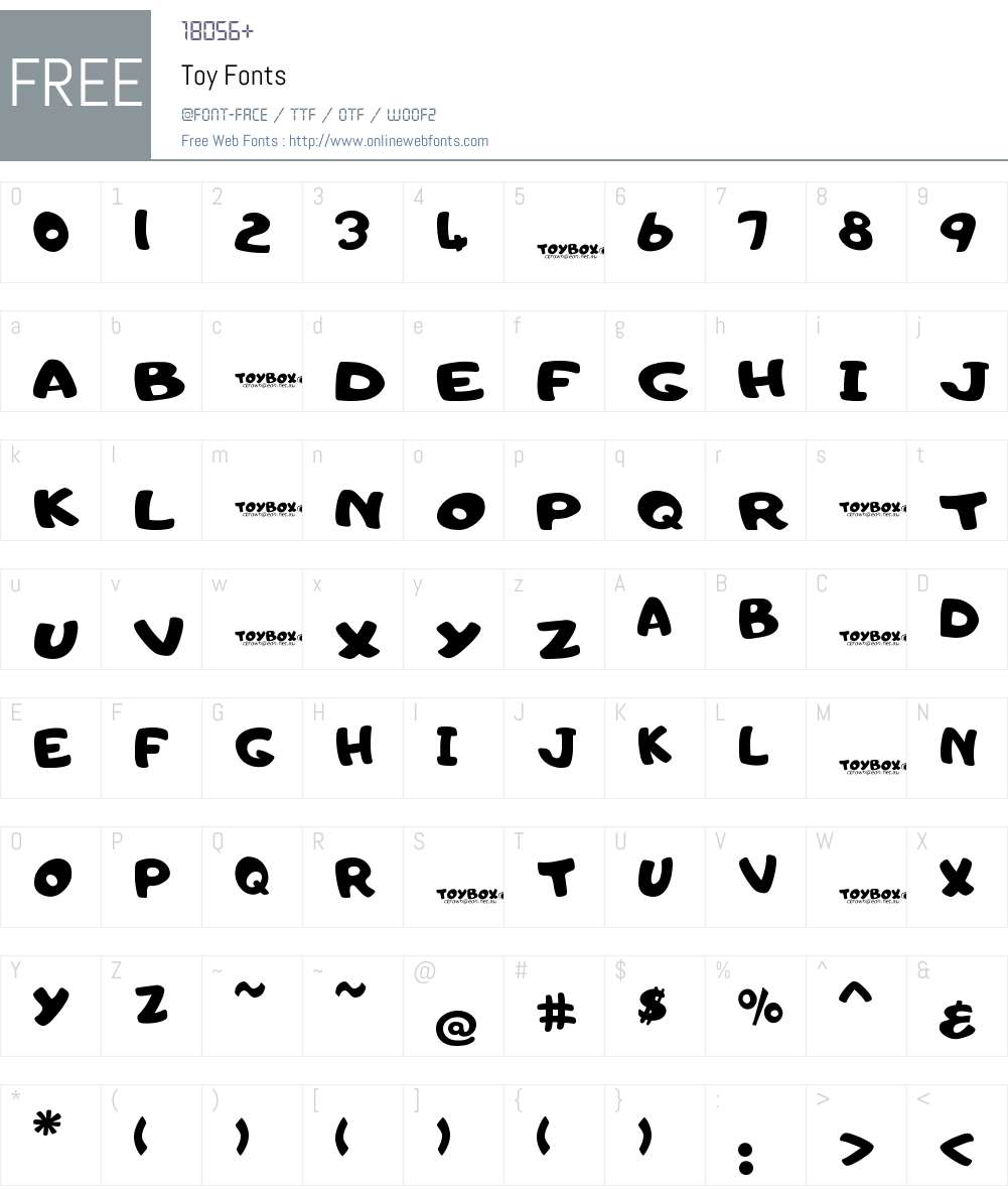 Toyc Font Screenshots