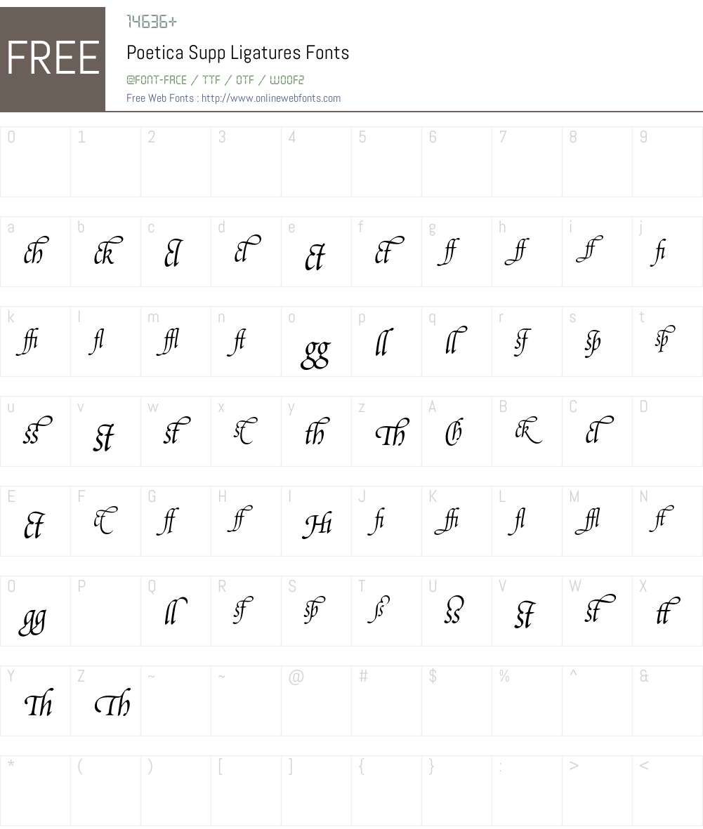 Poetica Font Screenshots
