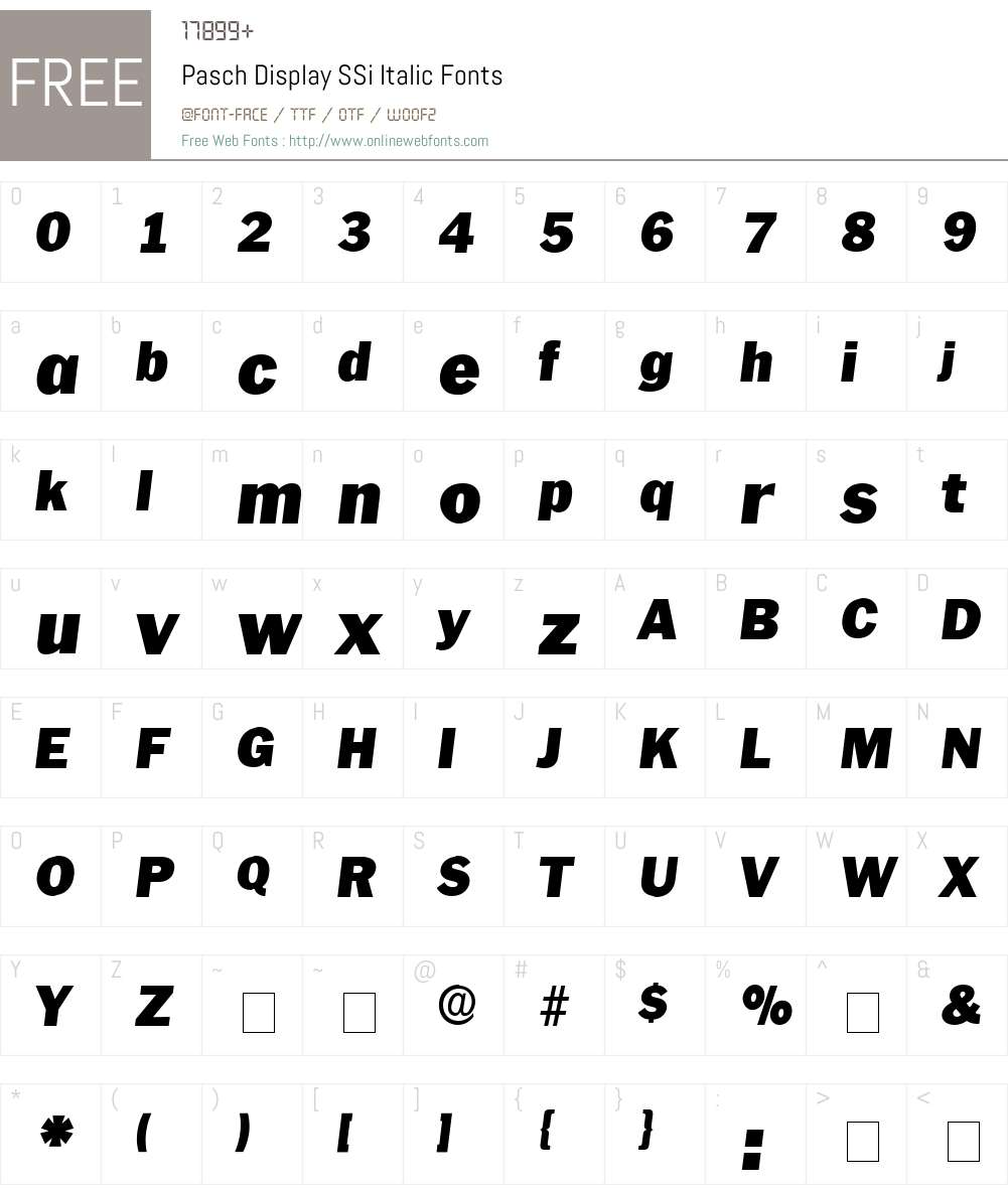 Pasch Display SSi Font Screenshots