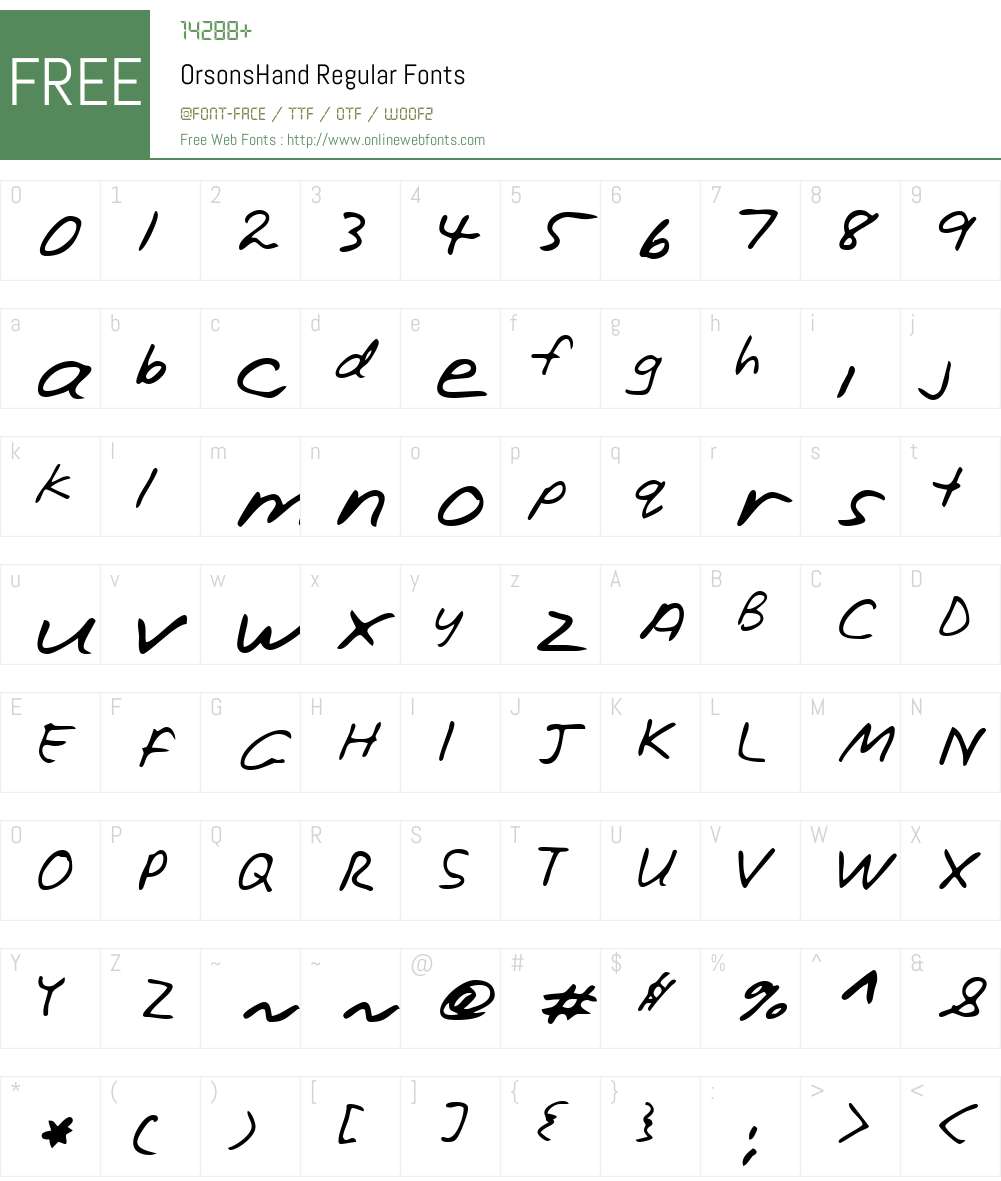 OrsonsHand Font Screenshots