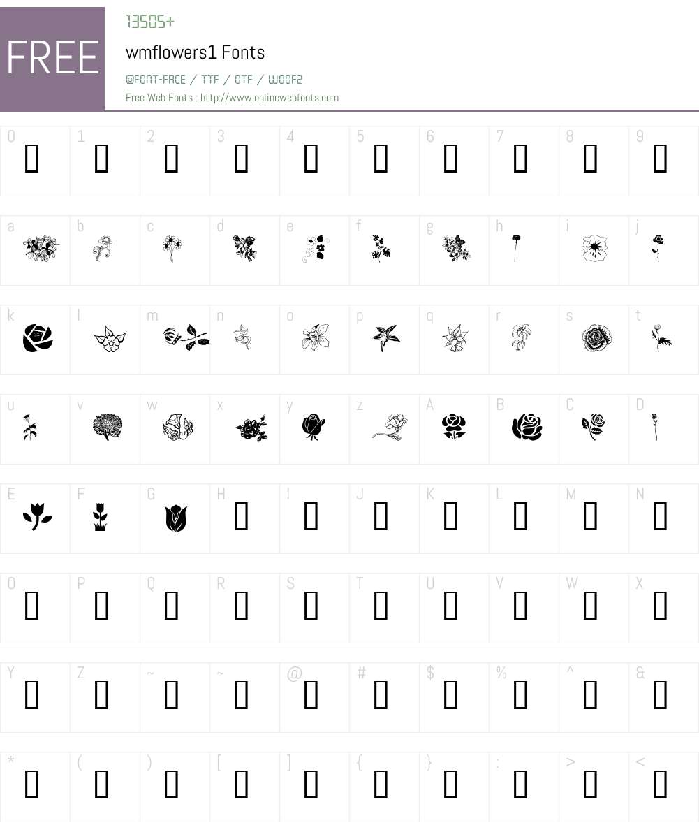 wmflowers1 Font Screenshots