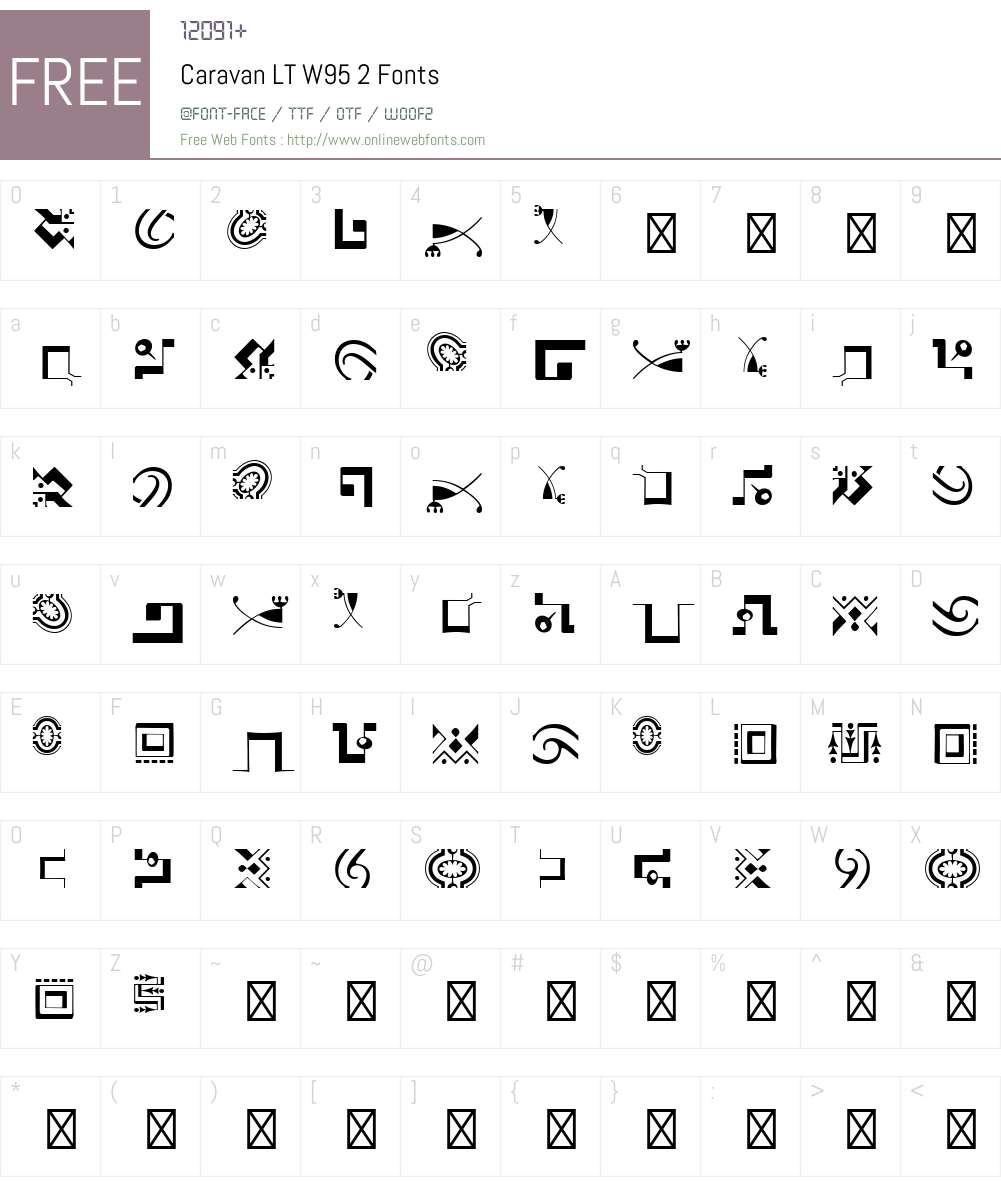 CaravanLTW95-2 Font Screenshots