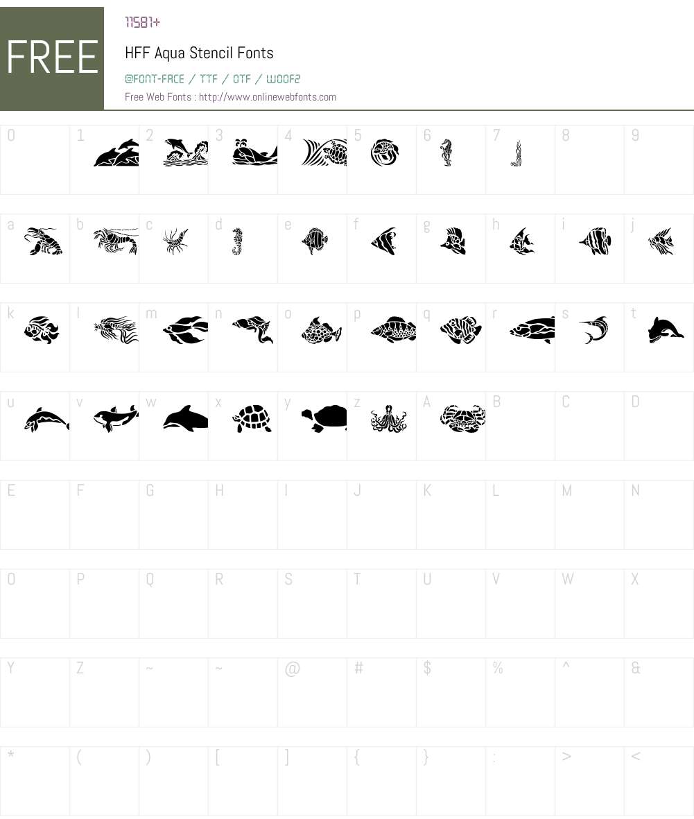 HFF Aqua Stencil Font Screenshots