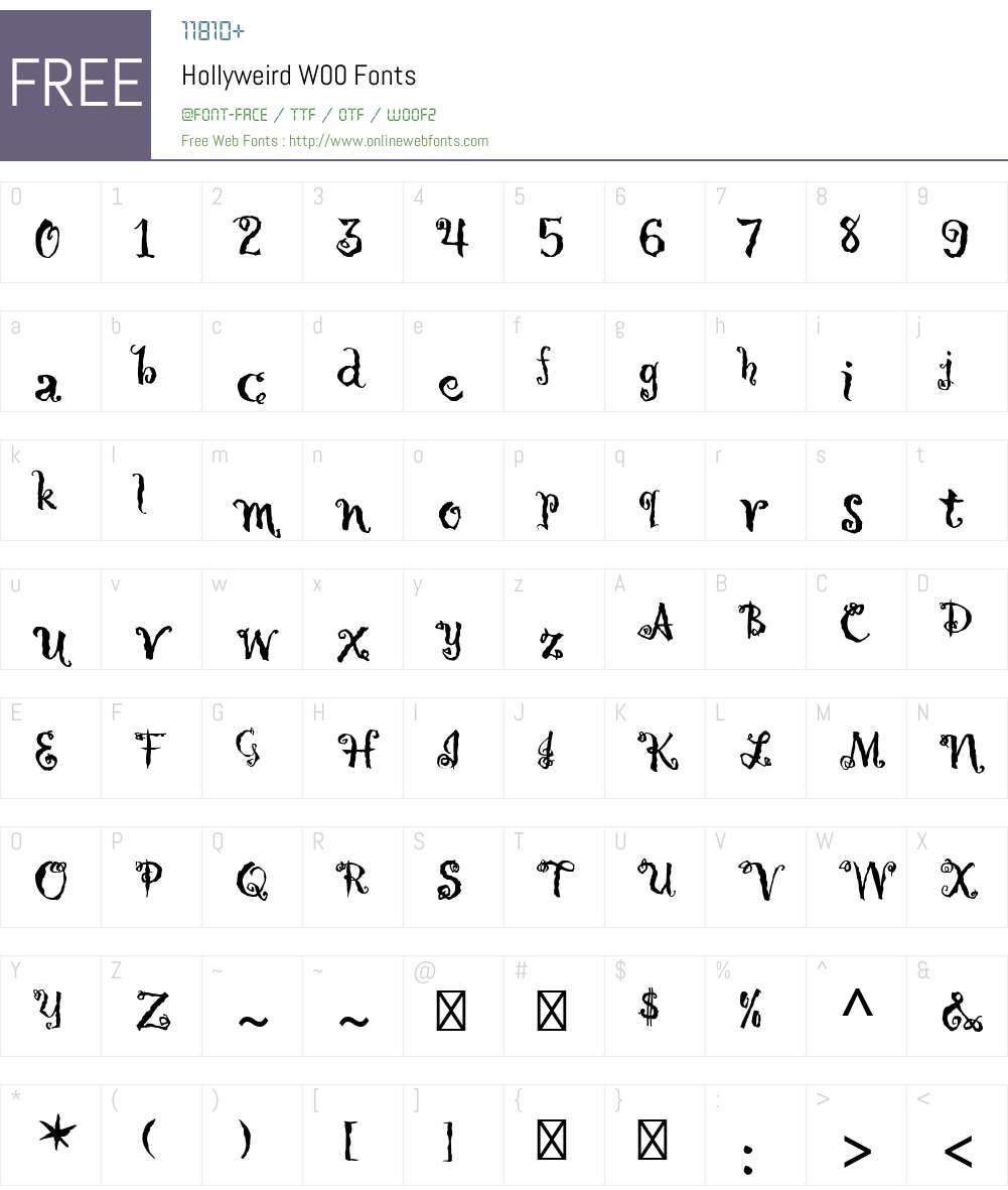 HollyweirdW00 Font Screenshots