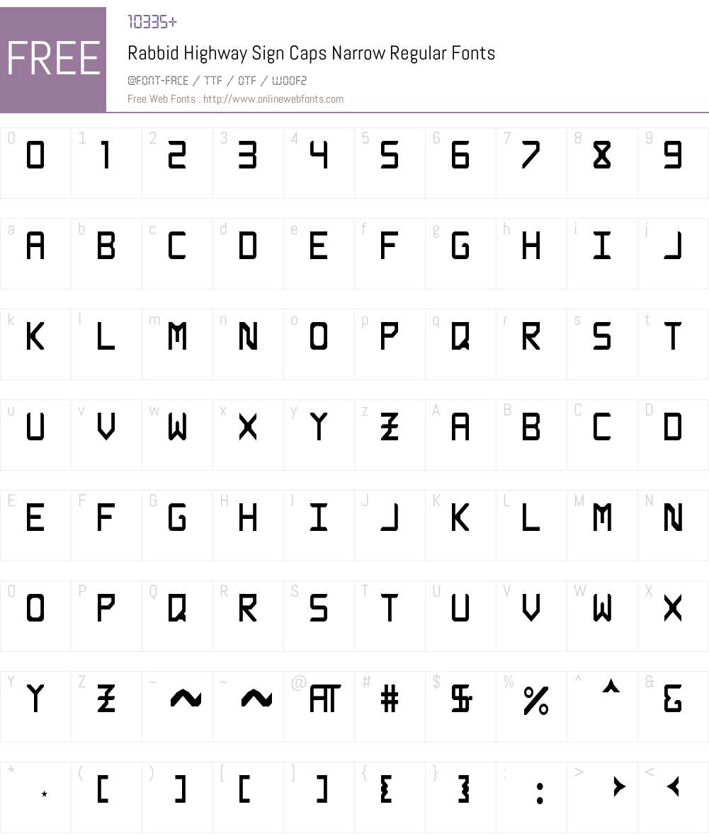 Rabbid Highway Sign Caps Narrow Font Screenshots