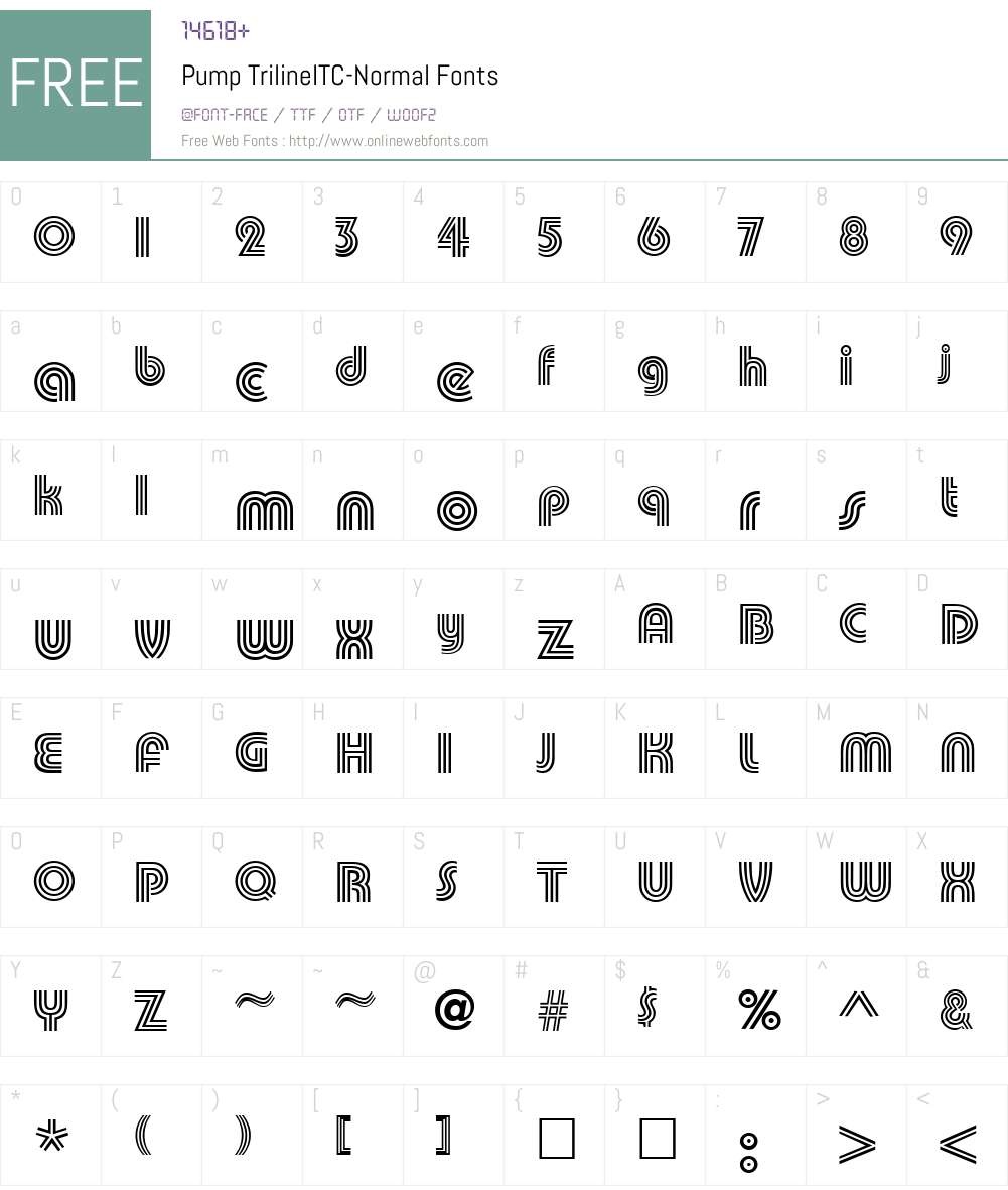 Pump Triline Font Screenshots