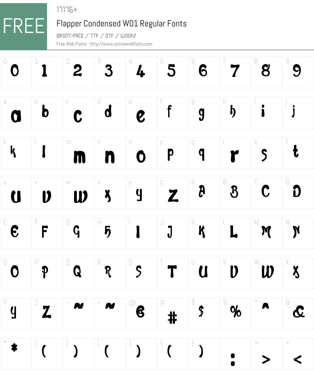 FlapperCondensedW01-Regular Font Screenshots
