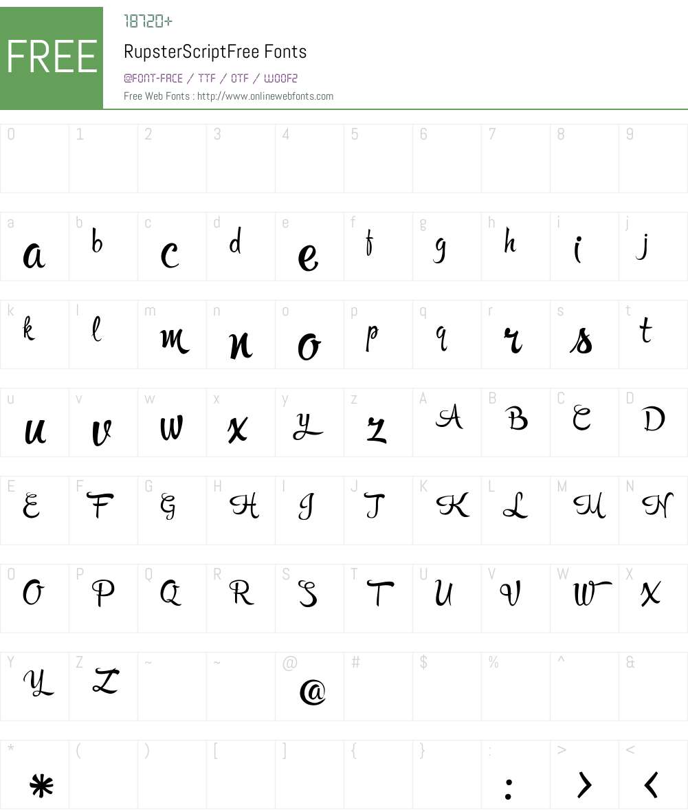 Rupster Script Free Font Screenshots