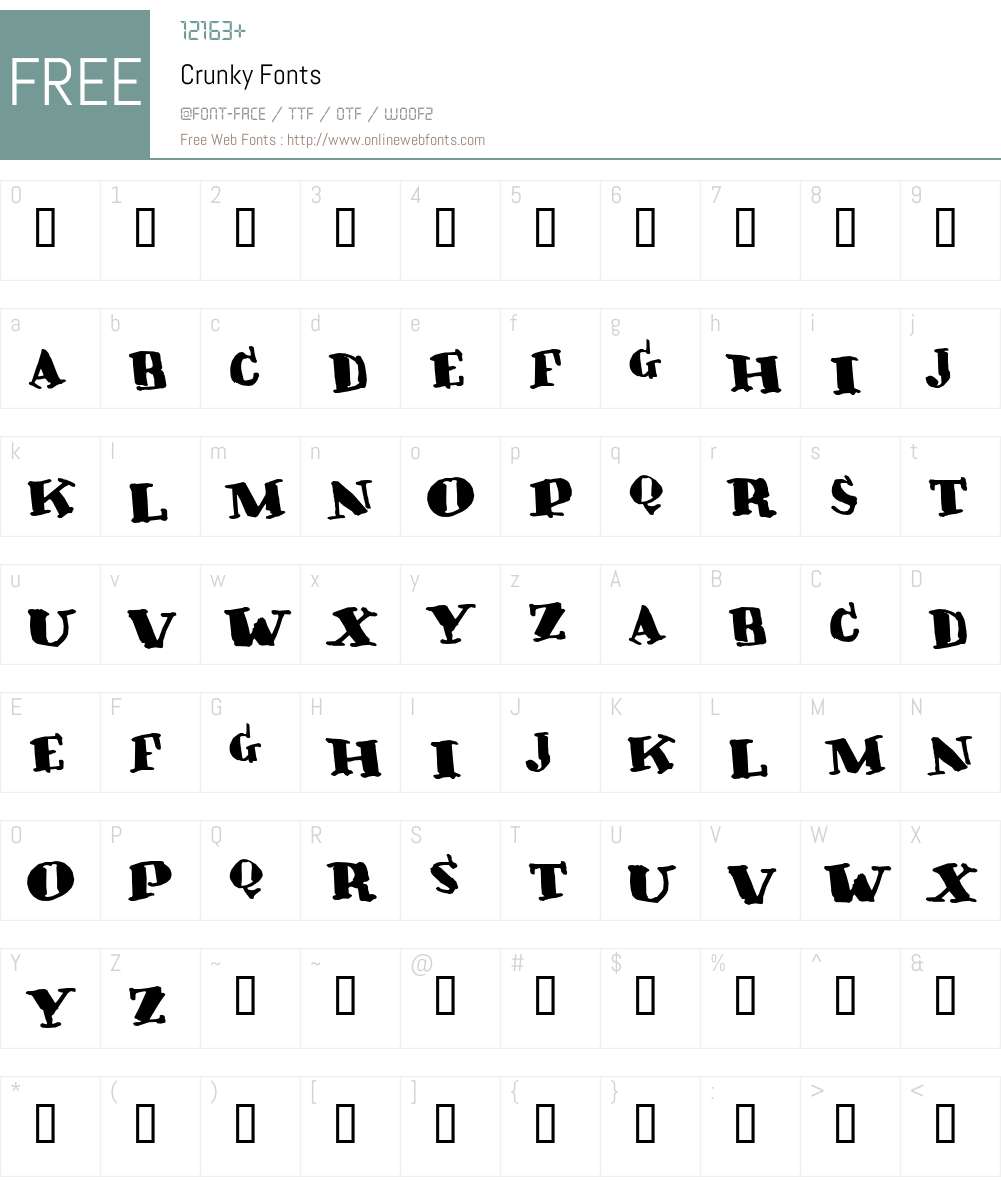 Crunky Font Screenshots