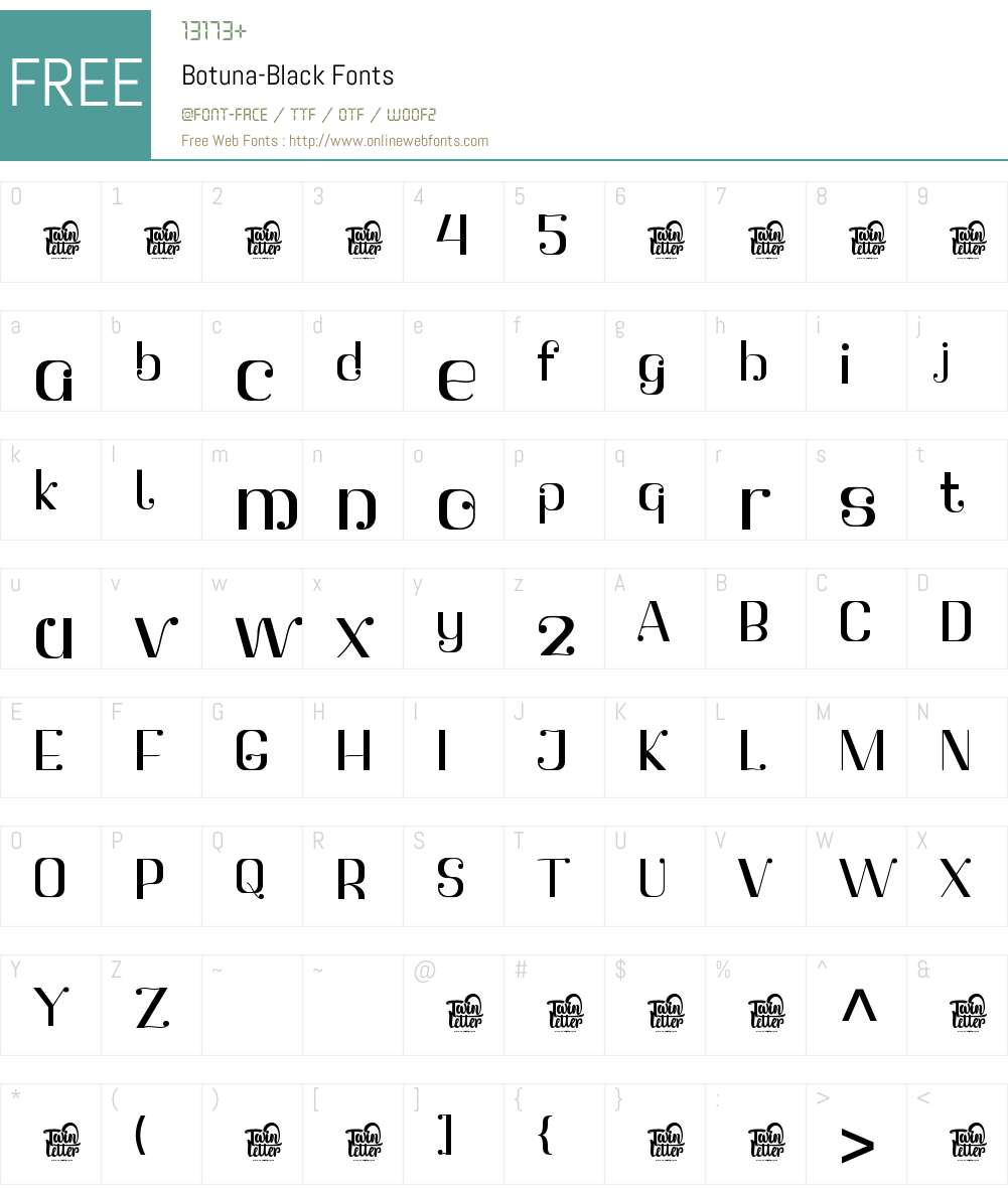 Botuna Black 1.000 Fonts Free Download - OnlineWebFonts.COM
