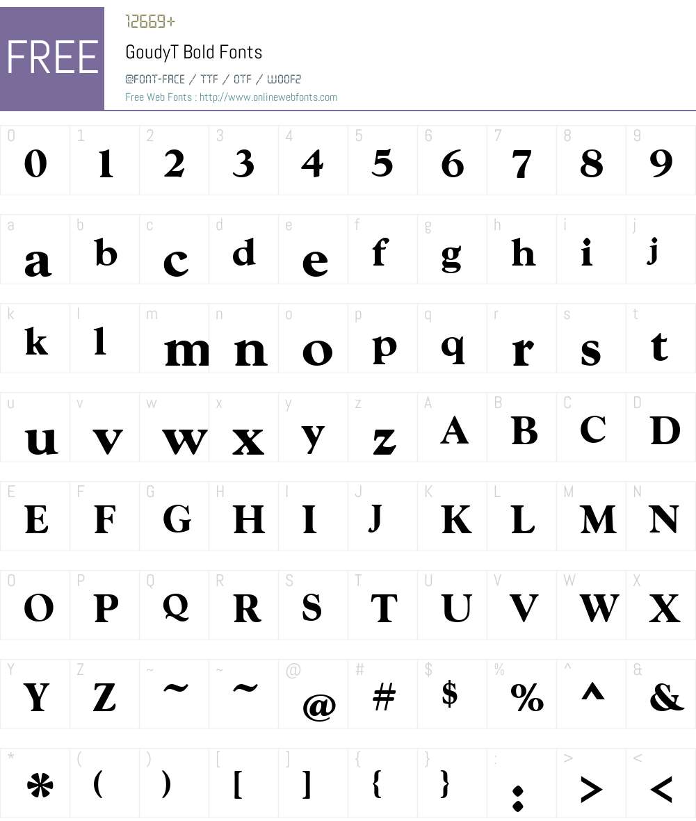 GoudyT Font Screenshots
