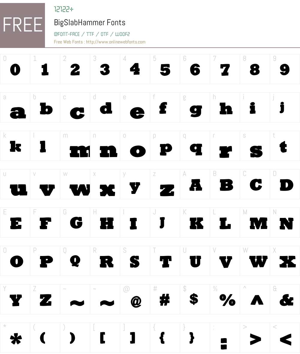BigSlabHammer Font Screenshots