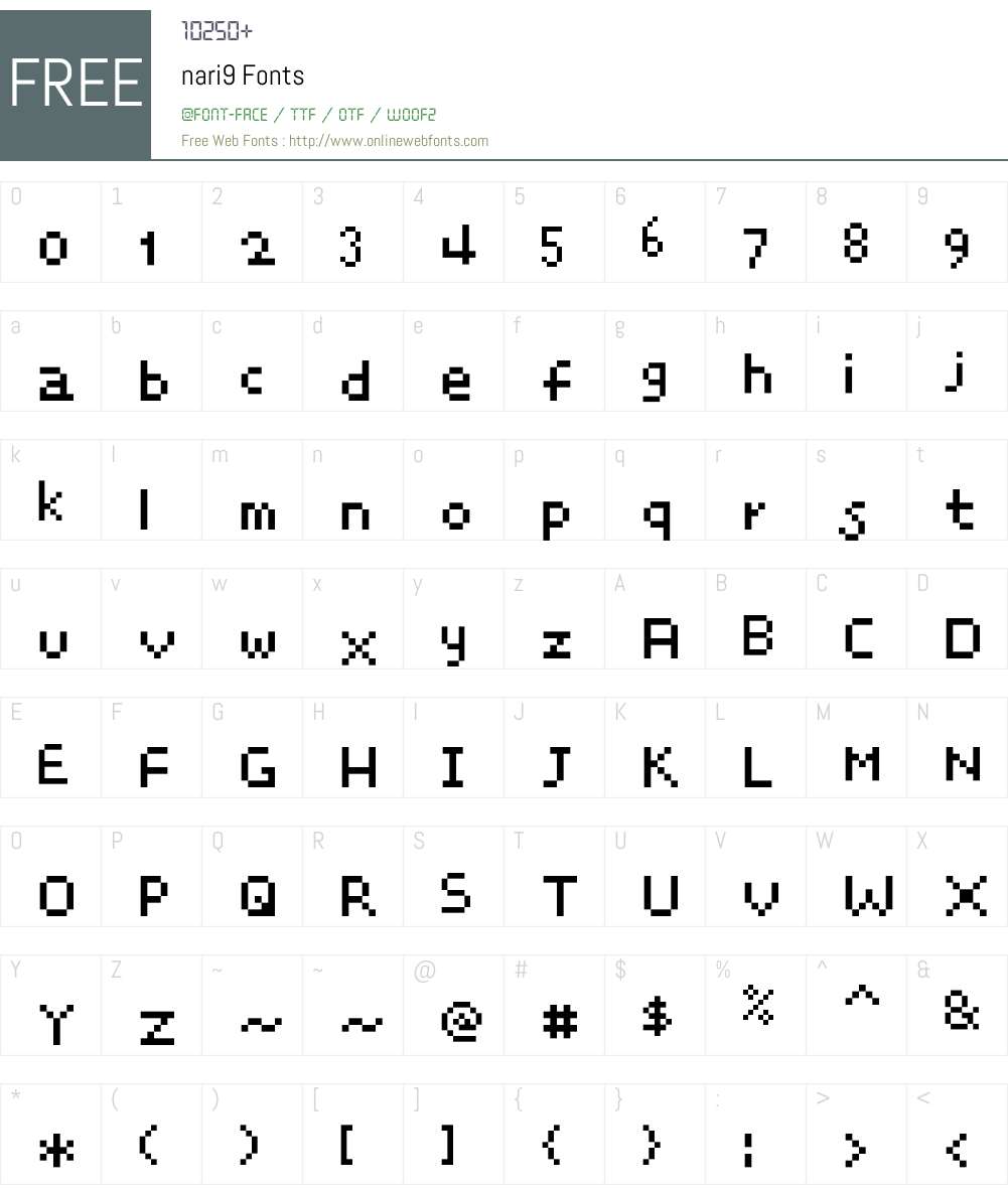 nari9 Font Screenshots