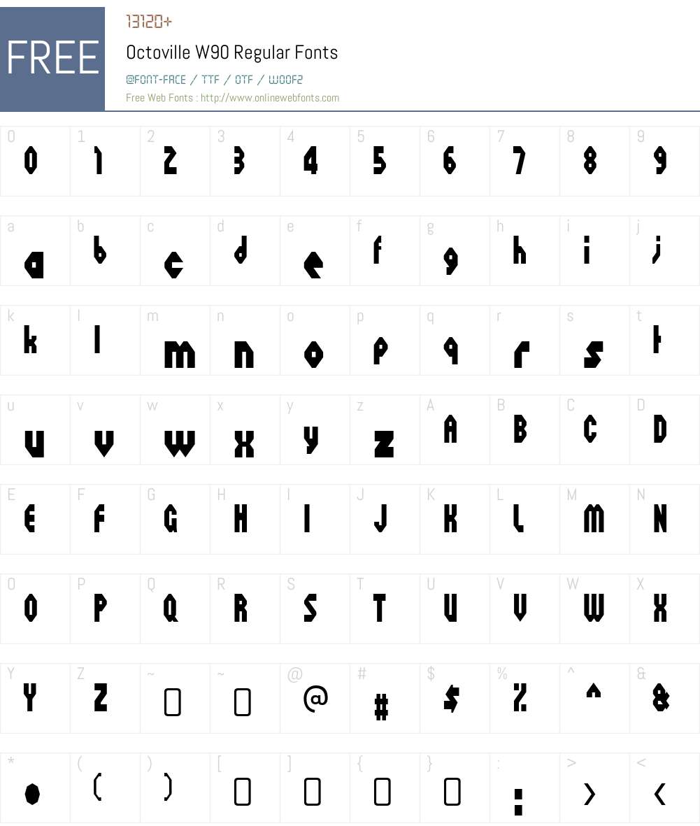OctovilleW90-Regular Font Screenshots