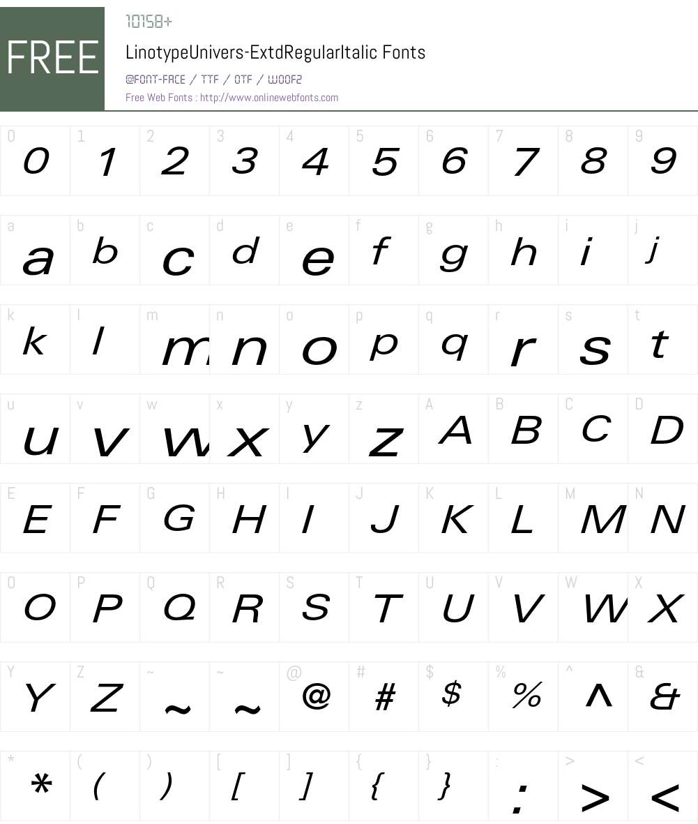 LinotypeUnivers Font Screenshots