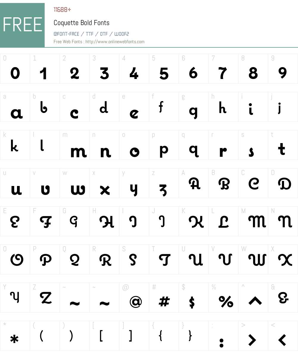 Coquette Bold Font Screenshots
