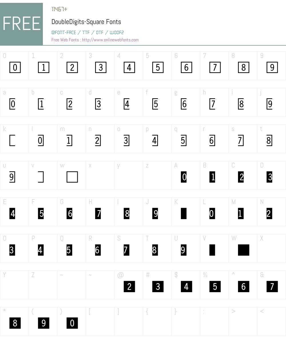 DoubleDigits Font Screenshots