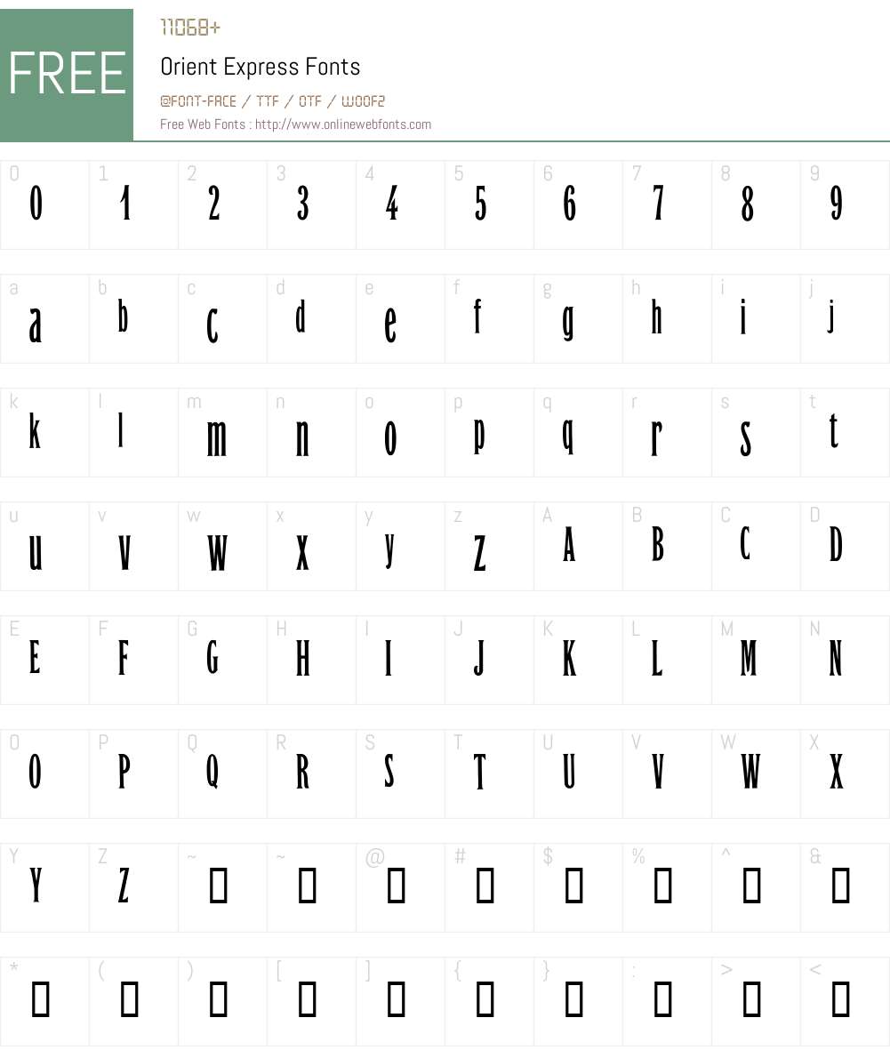 Orient Express Font Screenshots