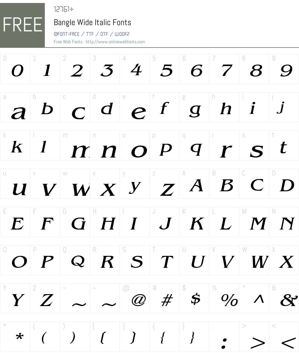 Bangle Wide Font Screenshots