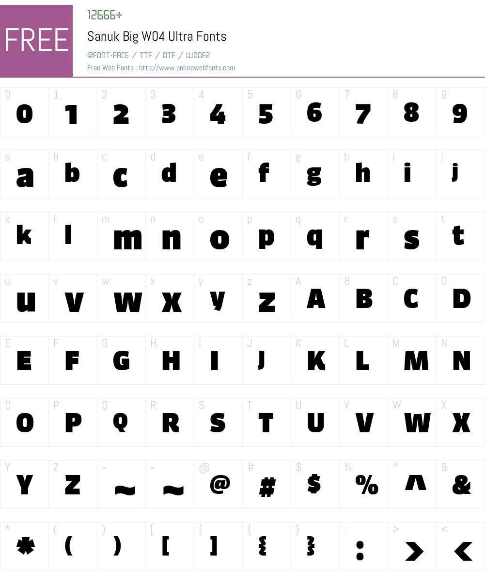 FF Sanuk Big Font Screenshots
