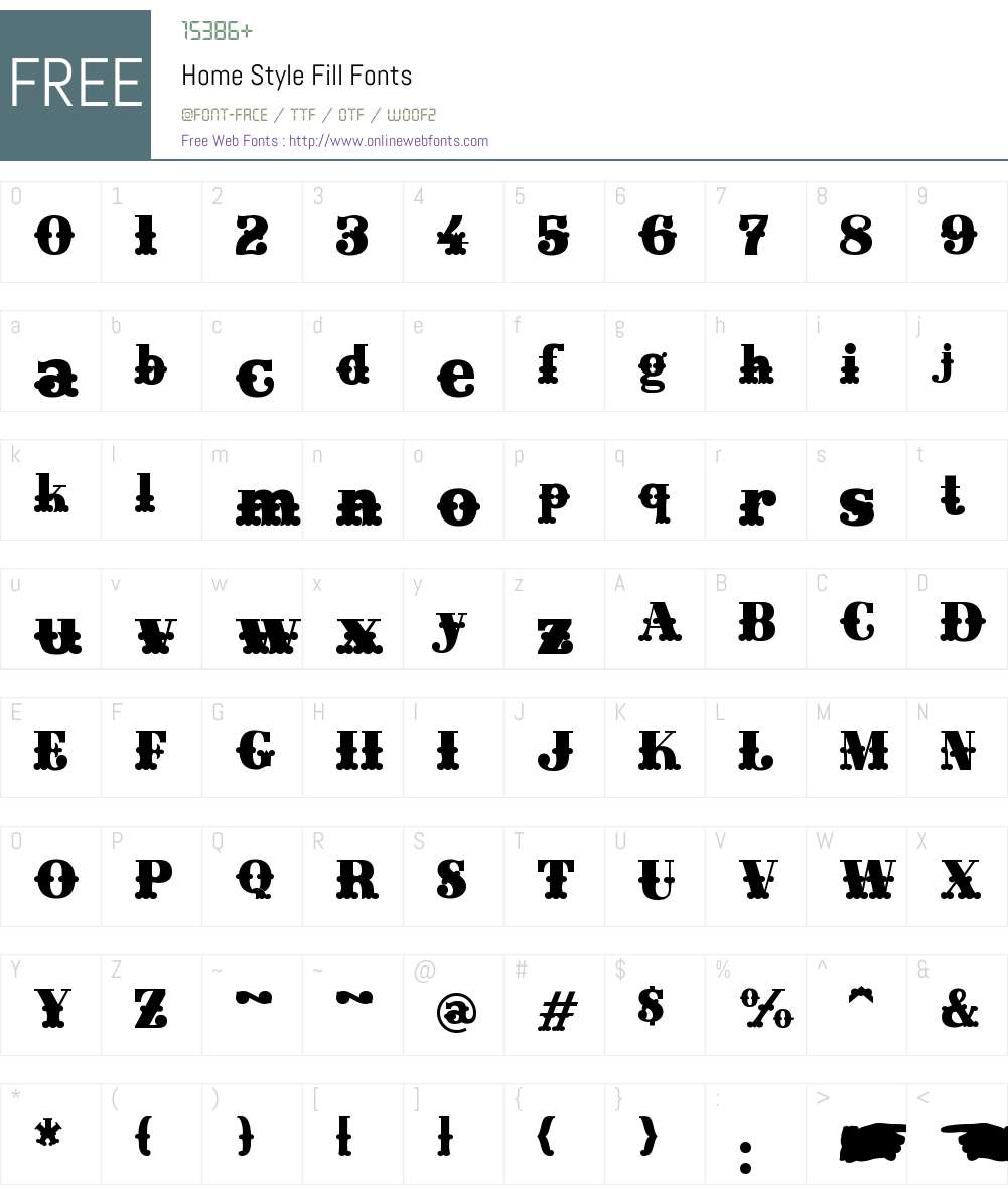 Home Style Fill Font Screenshots