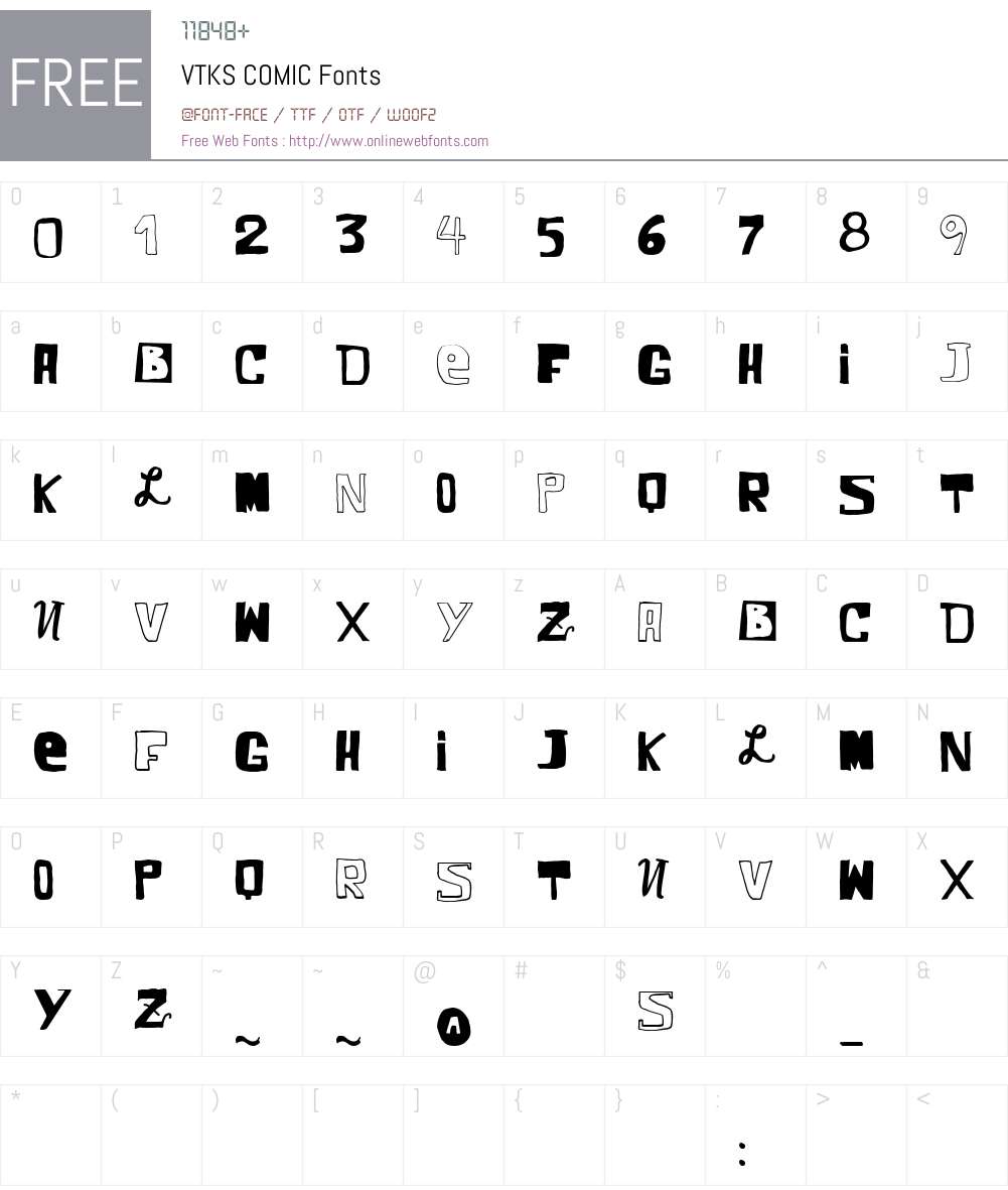 VTKS COMIC Font Screenshots