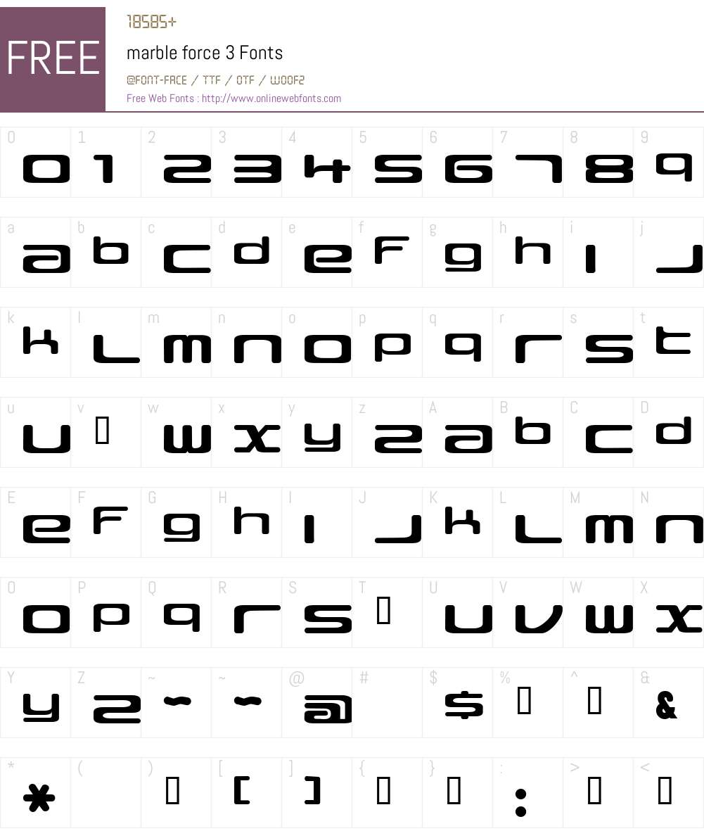 marble force Font Screenshots
