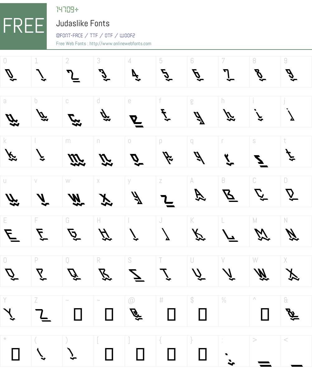 Judaslike Font Screenshots