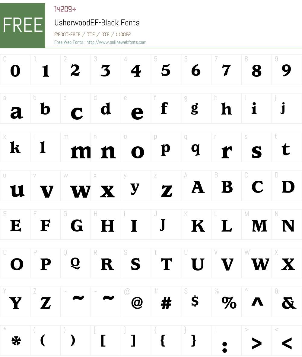 UsherwoodEF-Black Font Screenshots
