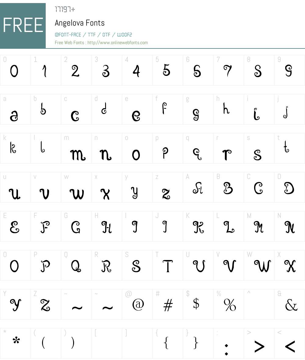 Angelova Font Screenshots