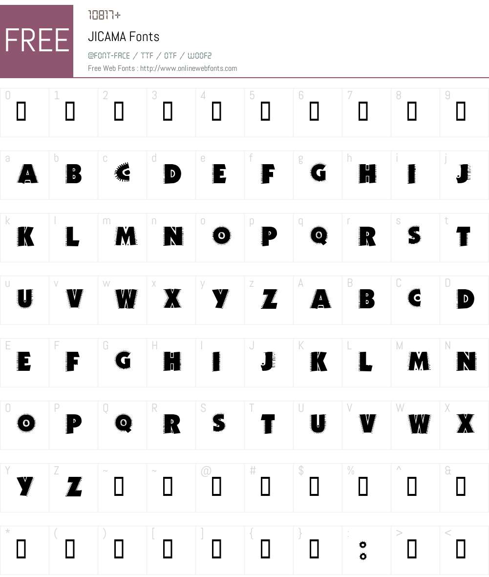 JICAMA Font Screenshots