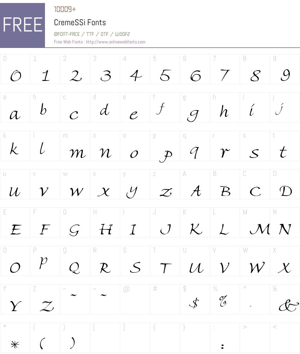 CremeSSi Font Screenshots