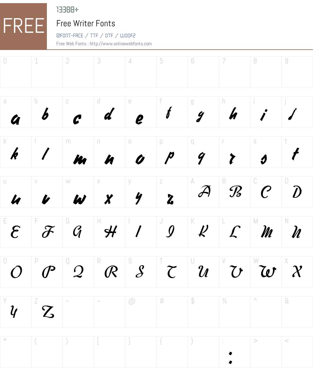 Free Writer Font Screenshots