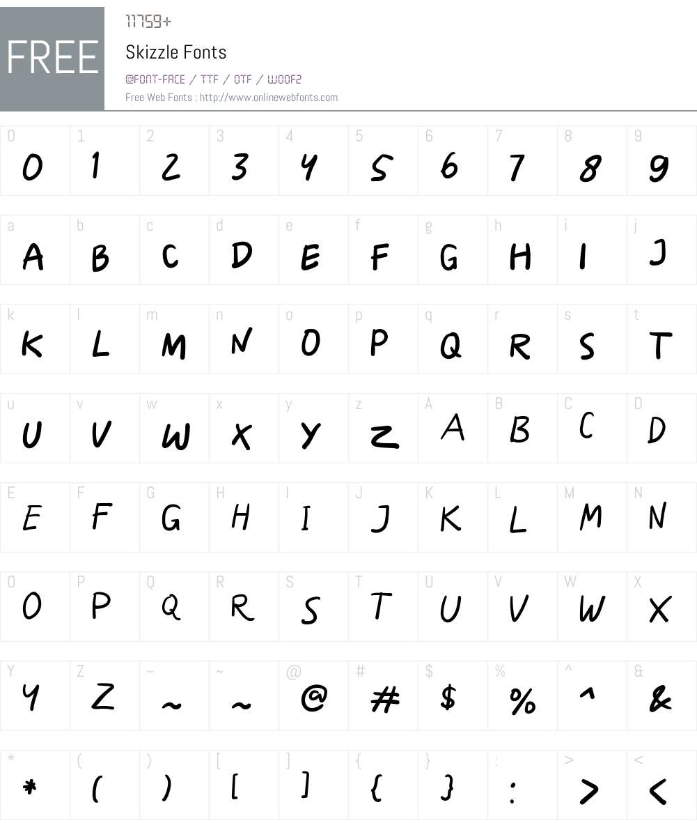 Skizzle Font Screenshots
