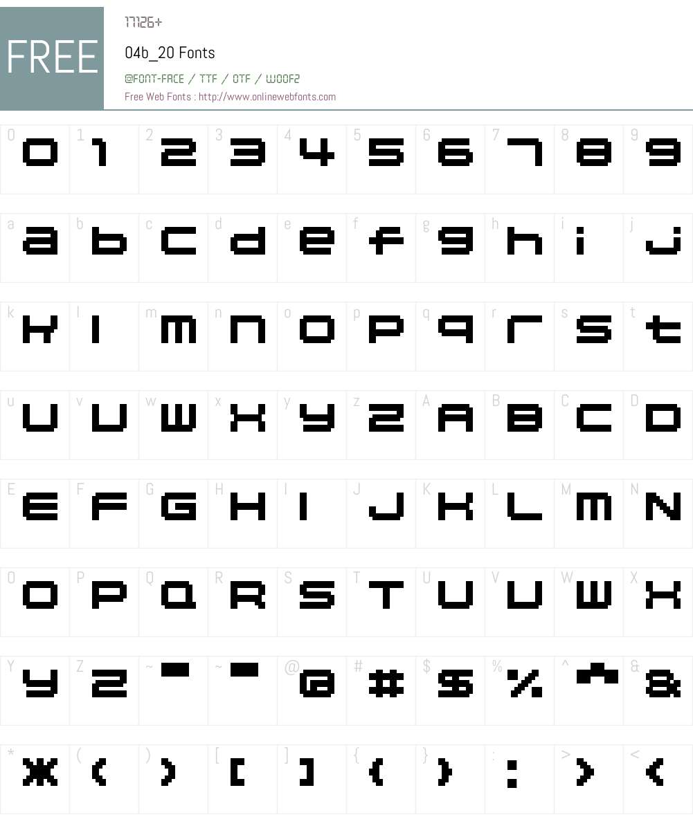 04b_20 Font Screenshots
