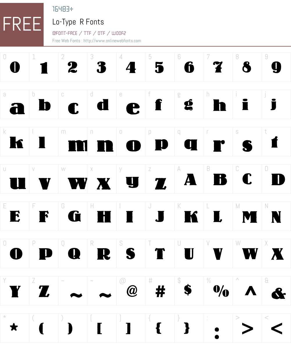 Lo-Type BQ Font Screenshots