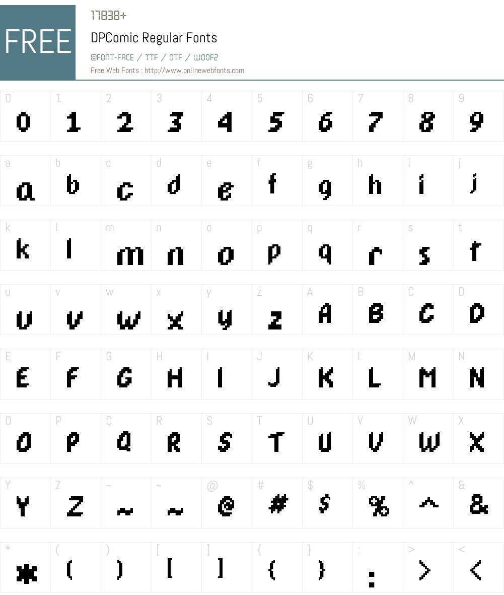 DPComic Font Screenshots