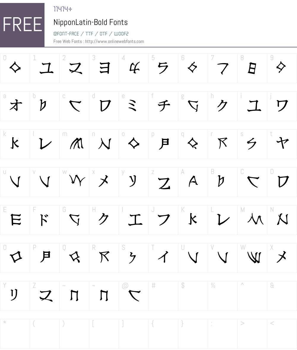 NipponLatin-Bold Font Screenshots
