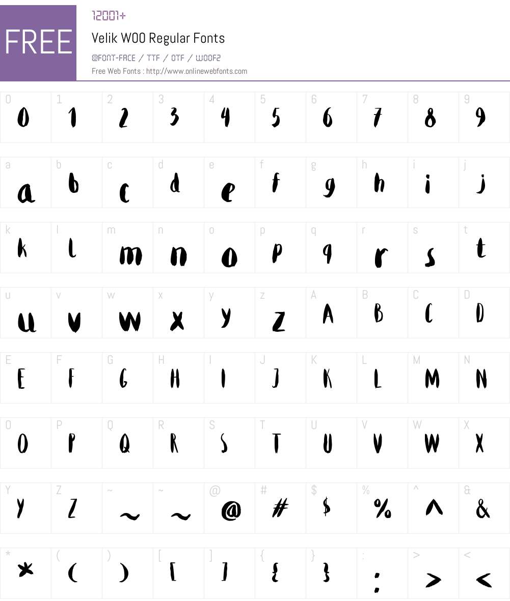 VelikW00-Regular Font Screenshots