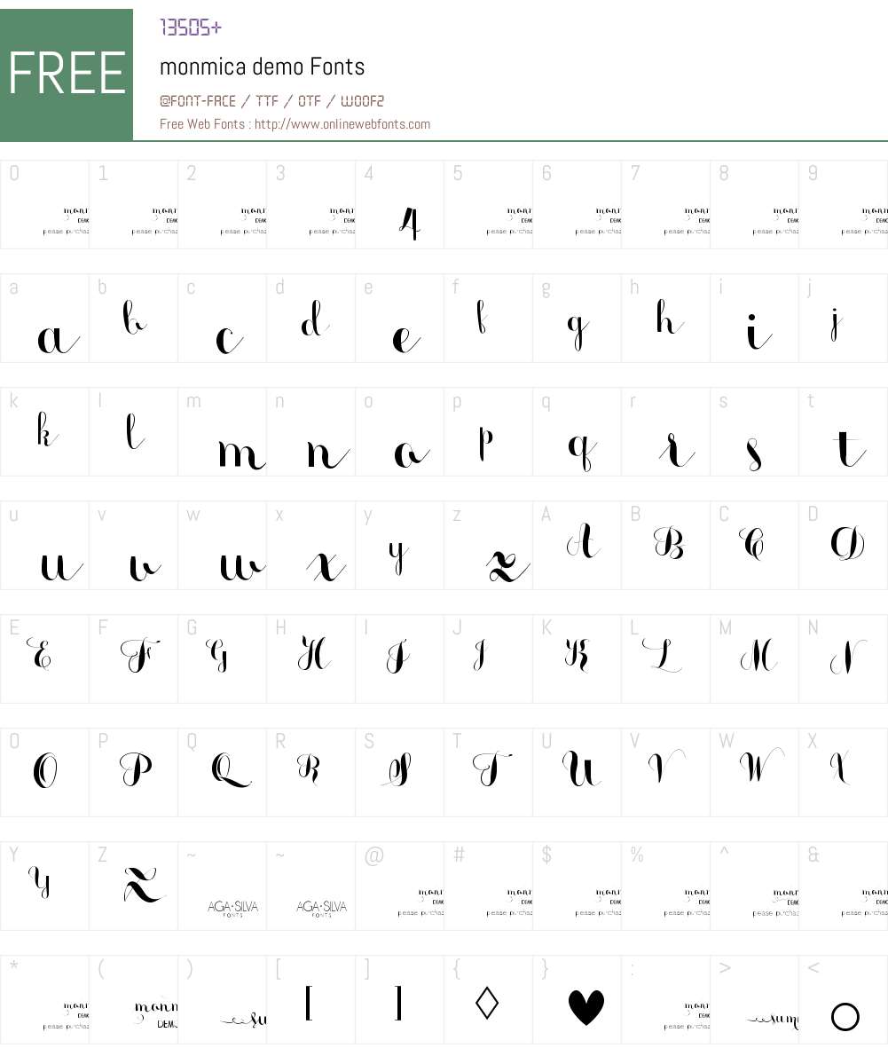 monmica demo Font Screenshots