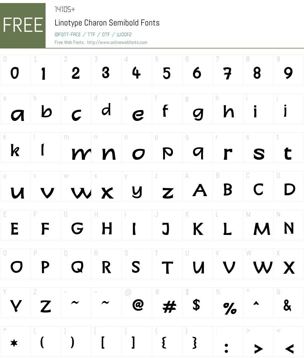 LTCharon SemiBold Font Screenshots