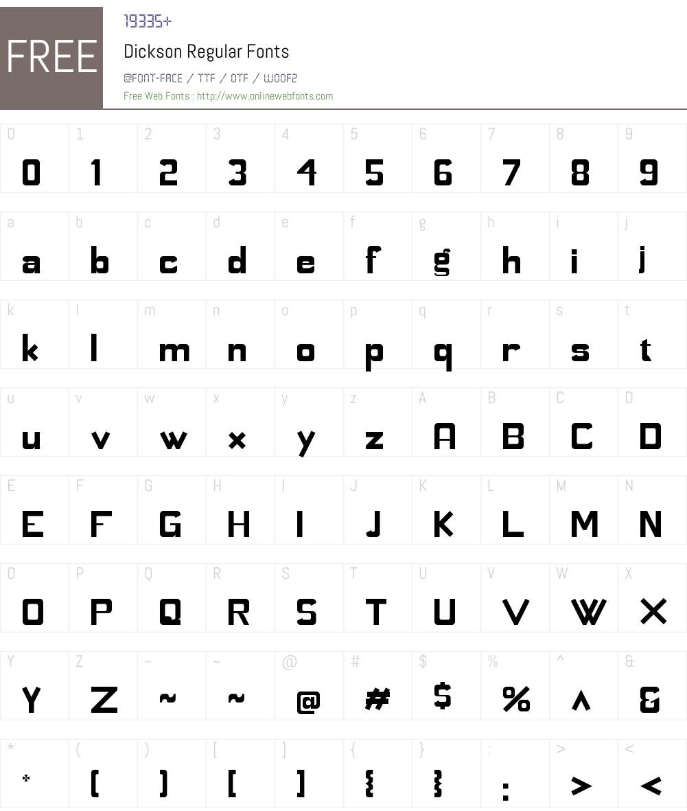 Dickson Font Screenshots