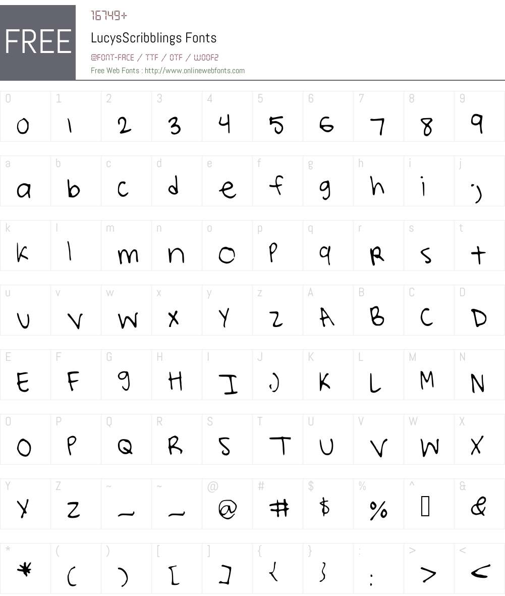 LucysScribblings Font Screenshots