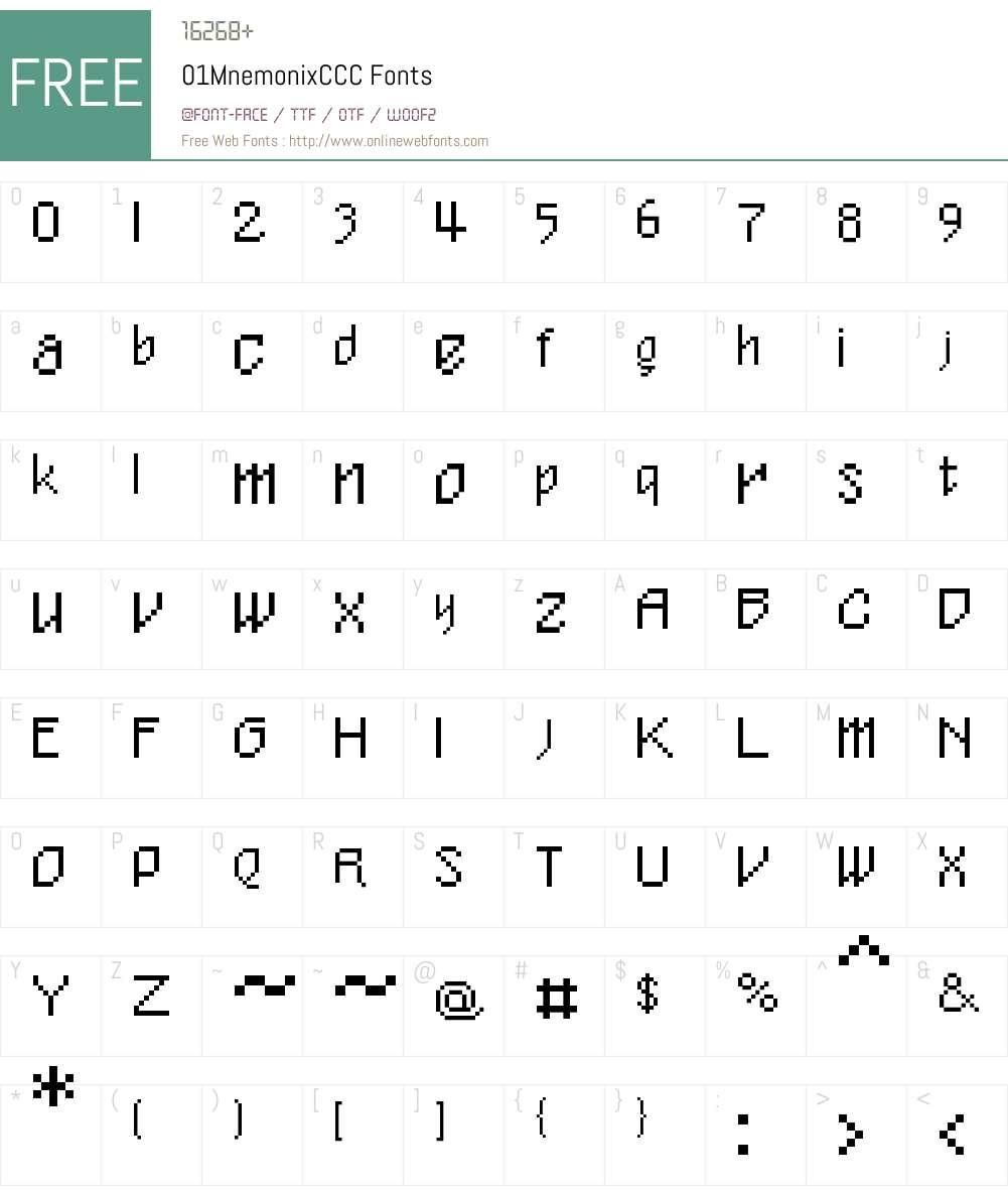 01MnemonixCCC Font Screenshots