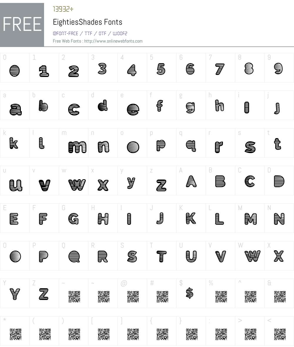 EightiesShades Font Screenshots