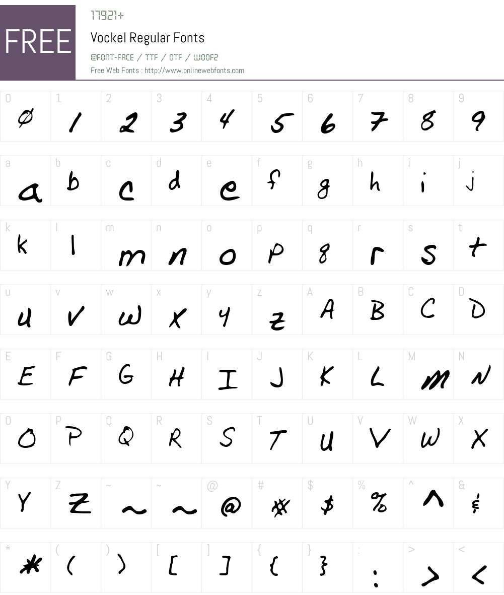 Vockel Font Screenshots