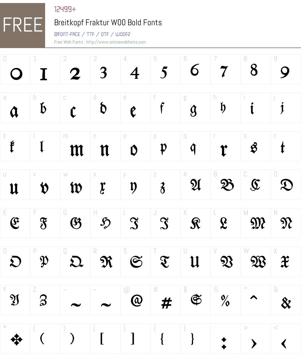 BreitkopfFrakturW00-Bold Font Screenshots
