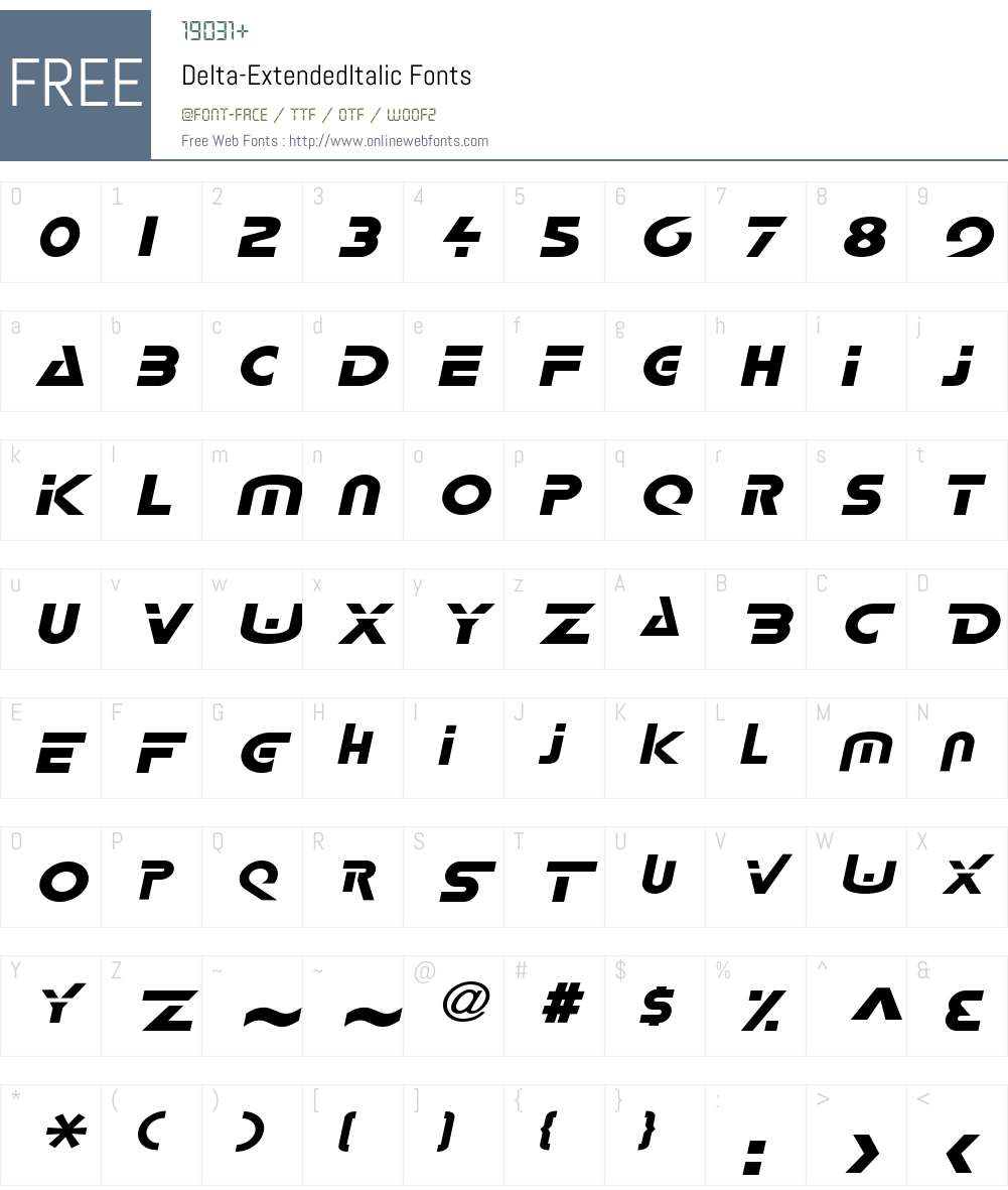 Delta-Extended Font Screenshots